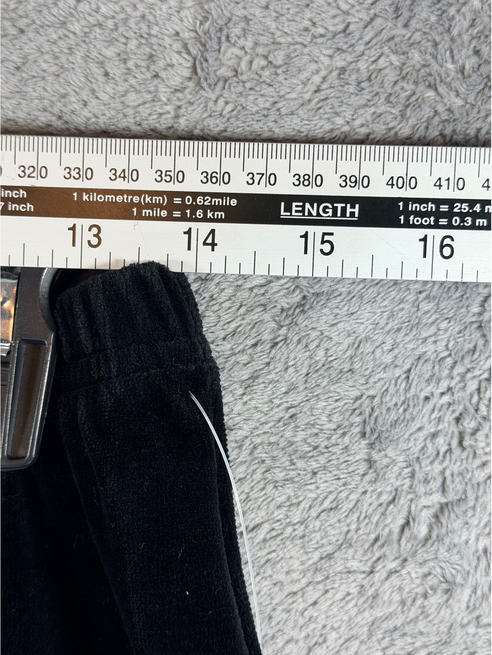 Chaus Sport Neutral Velour Black Elastic Waist Pants Size L - Picture 5 of 13
